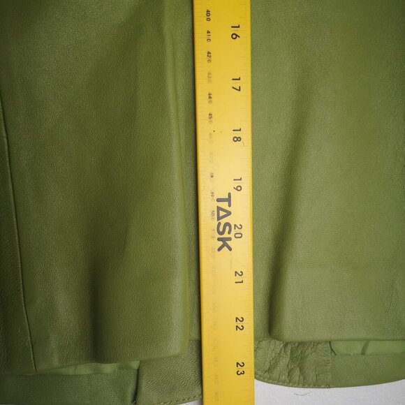 Catherine Stewart Ladies Size Medium Lime Green Leather Jacket / Blazer - Picture 11 of 11